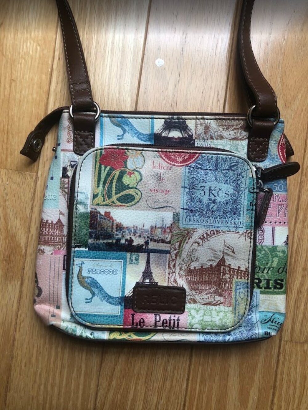 Paris France Crossbody Leather Bag
